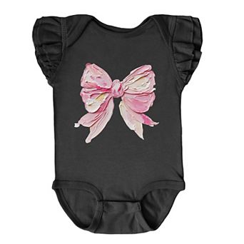 Coquette Bow Paint - Baby Flutter Sleeve Bodysuit