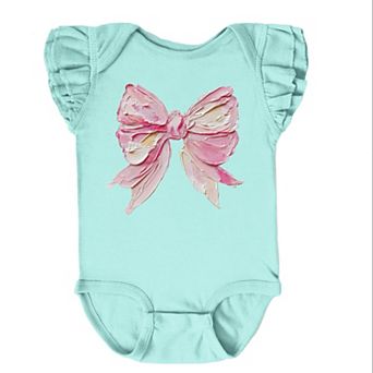 Coquette Bow Paint - Baby Flutter Sleeve Bodysuit