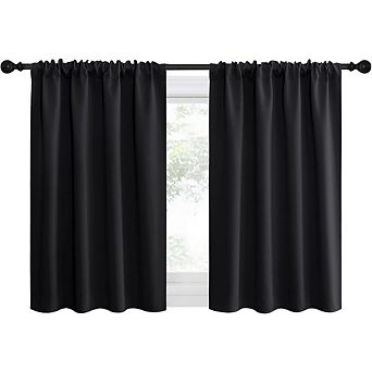 Great Ambitions 36" Short Blackout Curtains, 2-Panel RV Bunk & Kitchen Drapes