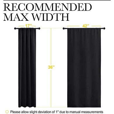 Great Ambitions 36" Short Blackout Curtains, 2-Panel RV Bunk & Kitchen Drapes