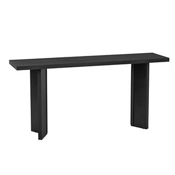 Aoolive 63'' Long Console Table with Geometric Symmetrical Legs, Stylish Pine Veneer Sofa Table