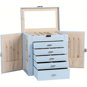 6 tier Jewelry Organizer with Mirror and Hooks