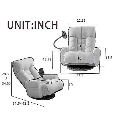 Gikpal 360° Swivel 5-Position Adjustable Gaming and Lounge Chair with Phone Holder