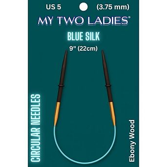 Blue Silk 9" Circular Knitting Needles