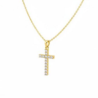 ZUQIETA Sterling Silver Cross Necklace for Women Dainty Box Chain Cubic Zirconia Religious Gift