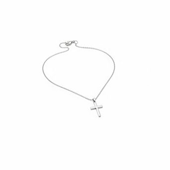 ZUQIETA Sterling Silver Cross Necklace for Women Dainty Box Chain Cubic Zirconia Religious Gift