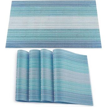 Placemats Set of 4,Vinyl Table Place Mats Stain Resistant Foldable Placemats Washable Wipeable