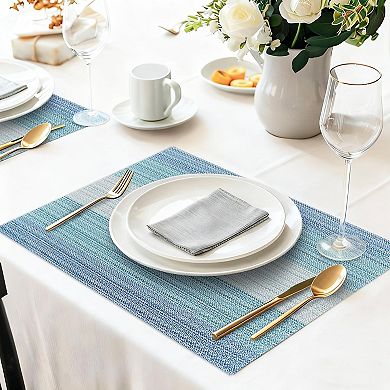 Placemats Set of 4,Vinyl Table Place Mats Stain Resistant Foldable Placemats Washable Wipeable