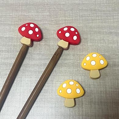4PCS Mushroom Knitting Needle Stoppers Point Protectors for 2.75mm9mm Needles