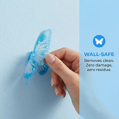 3D Butterfly Wall Decals Removable Mural Decals Home Decoration for Bedroom 1 Sheet 3.1 x 2.6 inch
