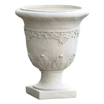 TEINIE Moroccan MGO Urn Planter Antique White 16.75x16.75x20.25 in