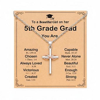ZUQIETA Silver Plated Infinity Cross Necklace Women Teens Christian Gifts