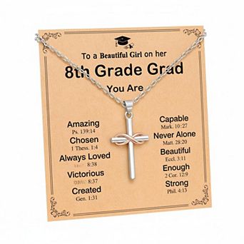 ZUQIETA Silver Plated Infinity Cross Necklace Women Teens Christian Gifts