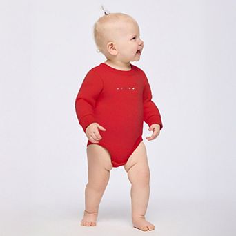 Embroidered Hearts Row - Infant Fleece BodySuit