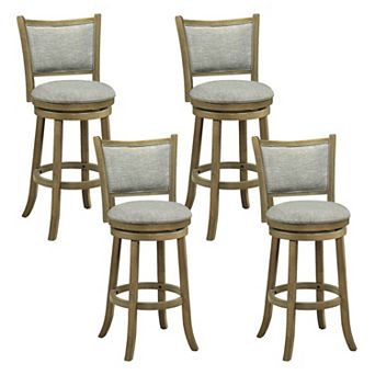Costway 30"Swivel Bar Stools, with Backrests and Wood Frame,Upholstered Bar Chairs