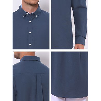 Men's Dress Shirts Long Sleeve Button Down Business Contrast Shirt