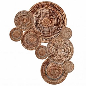 10 pc Boho Wall Decals Round Peel and Stick Decor Sticker Rustic Art for Bedroom Office 35.4"x35.4"