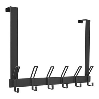 1 Pack Coat Rack Door Mount, Coat Hook, Hat Rack, Door Hooks for Hanging with 6 Hooks 15.4x11