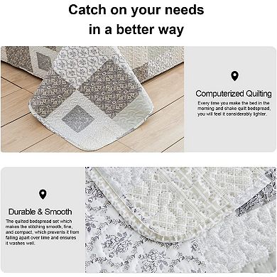 Quilt Set King Size Floral Bedspread Coverlet Plaid Patchwork Quilt Bedding Morden Lightweight