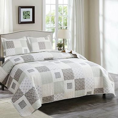 Quilt Set King Size Floral Bedspread Coverlet Plaid Patchwork Quilt Bedding Morden Lightweight