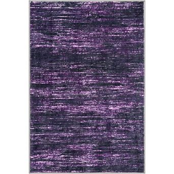 Modern Abstract Rug for Entryway,Purple White Super Soft Small Area Rug,Washable Non-Slip Kitchen