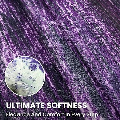 Modern Abstract Rug for Entryway,Purple White Super Soft Small Area Rug,Washable Non-Slip Kitchen