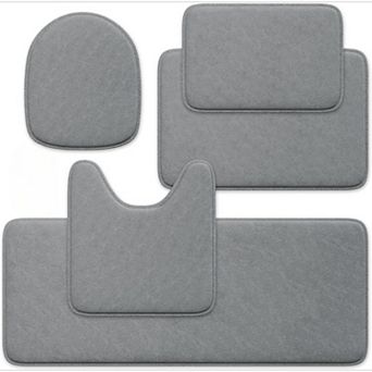 5 pc Bathroom Rug Set - Memory Foam Bath Mats, Non-Slip, Ultra-Soft, Water Absorbent