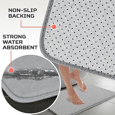 5-Piece Bathroom Rug Set - Memory Foam Bath Mats, Non-Slip, Ultra-Soft, Water Absorbent