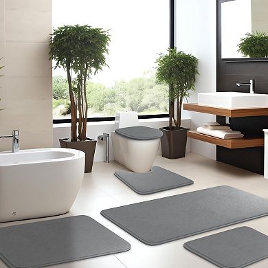 5-Piece Bathroom Rug Set - Memory Foam Bath Mats, Non-Slip, Ultra-Soft, Water Absorbent