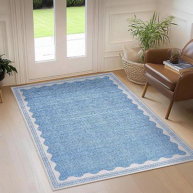 Rug Rugs for Entryway, Small Area Rugs Solid Blue Rug for Bedroom , Washable Rugs for Living Room