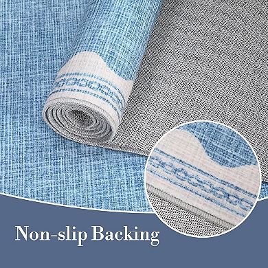 Rug Rugs for Entryway, Small Area Rugs Solid Blue Rug for Bedroom , Washable Rugs for Living Room