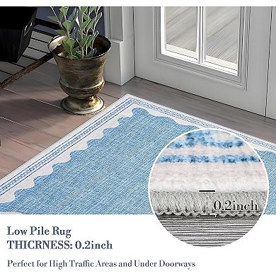 Rug Rugs for Entryway, Small Area Rugs Solid Blue Rug for Bedroom , Washable Rugs for Living Room