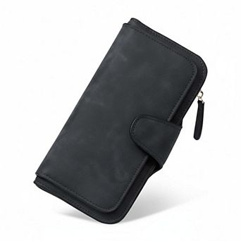 ZUQIETA Women RFID Blocking Trifold Wallet PU Leather Bifold Card Holder ID Window Multi Slot Gift