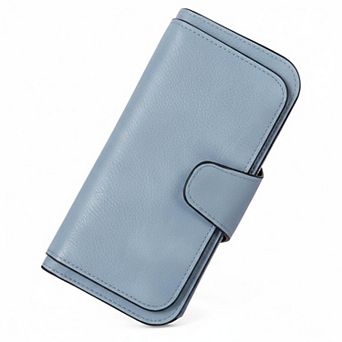 ZUQIETA Women RFID Blocking Trifold Wallet PU Leather Bifold Card Holder ID Window Multi Slot Gift