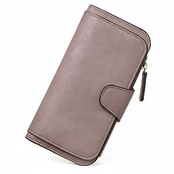 ZUQIETA Women RFID Blocking Trifold Wallet PU Leather Bifold Card Holder ID Window Multi Slot Gift