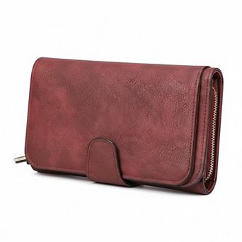 ZUQIETA Women RFID Blocking Trifold Wallet PU Leather Bifold Card Holder ID Window Multi Slot Gift