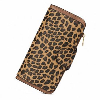 ZUQIETA Women RFID Blocking Trifold Wallet PU Leather Bifold Card Holder ID Window Multi Slot Gift