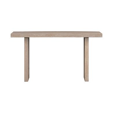Aoolive Oak Veneer Console Table with Paperclip Shaped Legs, Entryway Display Table