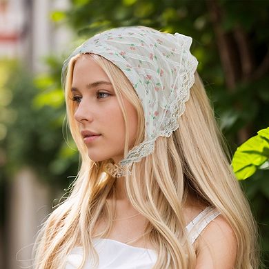 Cherry Triangle Headband for Women White 1 Pc