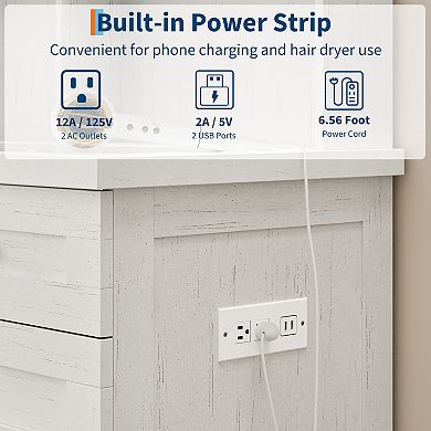 Vanity Desk with Mirror & 3 Color Modes Lights