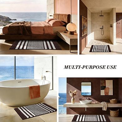 Shaggy Chenille Bathroom Rug, Soft Absorbent, Non-Slip Quick-Dry Mat