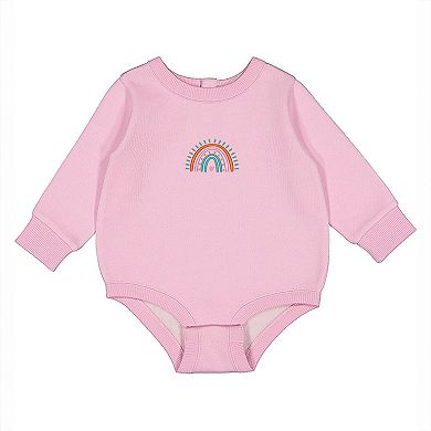 Embroidered Rainbow Heart - Infant Fleece BodySuit