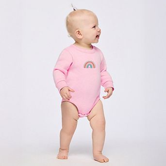 Embroidered Rainbow Heart - Infant Fleece BodySuit