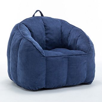 Adult Corduroy Bean Bag Chair with Armrests & Filler, Comfy Large Lounge Sofa for Living Room