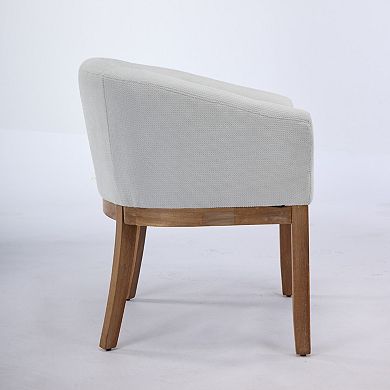 Aoolive 1-Piece Mid Century Modern Accent Barrel Chair, Upholstered Chenille Single Dining Chair