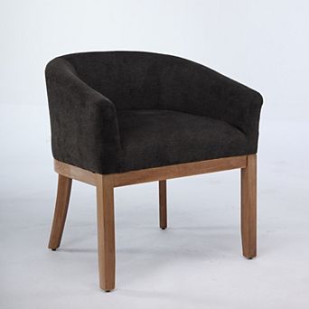 Aoolive 1 pc Mid Century Modern Accent Barrel Chair, Upholstered Chenille Single Dining Chair