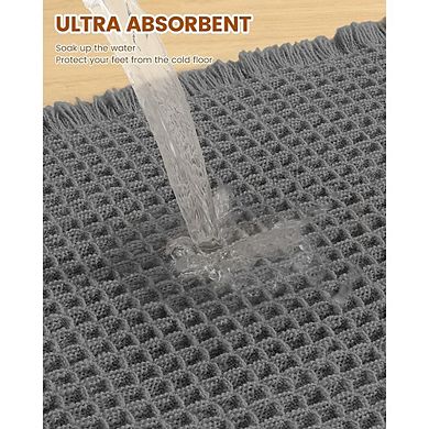 Waffle Bathroom Rug, Soft Absorbent, Non-Slip Quick-Dry Mat