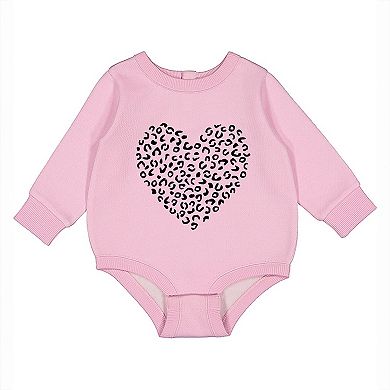 Valentine Leopard Heart - Infant Fleece BodySuit