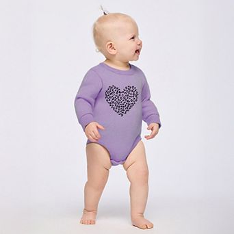 Valentine Leopard Heart - Infant Fleece BodySuit