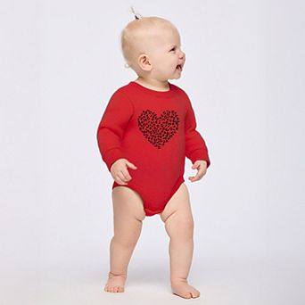 Valentine Leopard Heart - Infant Fleece BodySuit